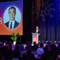 Host Peter Alexander of NBC News on stage at the NORD Rare Impact Awards